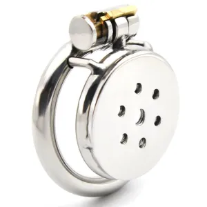 0208M   Steel Lid Short Strict Locking Chastity Cock Cage