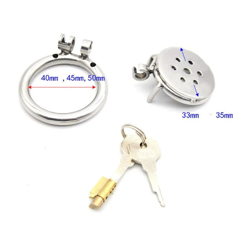 0208M   Steel Lid Short Strict Locking Chastity Cock Cage