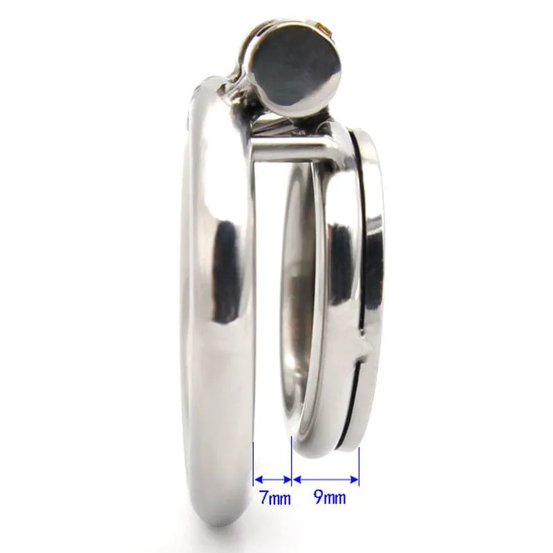 0208M   Steel Lid Short Strict Locking Chastity Cock Cage
