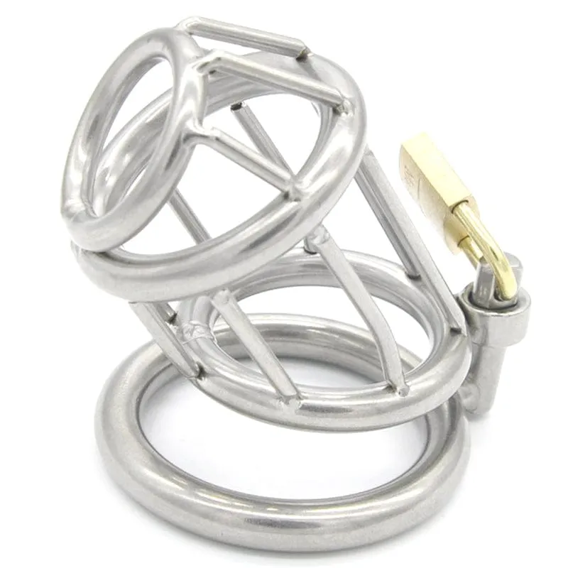 0261M  Steel Prison Bar Locking Male Chastity Cage