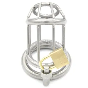 0261M  Steel Prison Bar Locking Male Chastity Cage