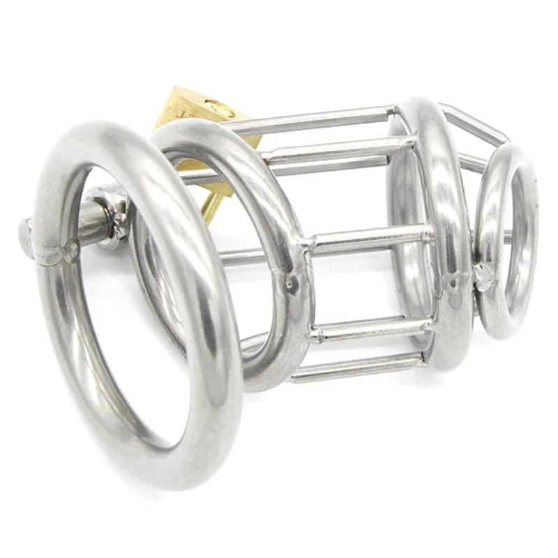 0261M  Steel Prison Bar Locking Male Chastity Cage