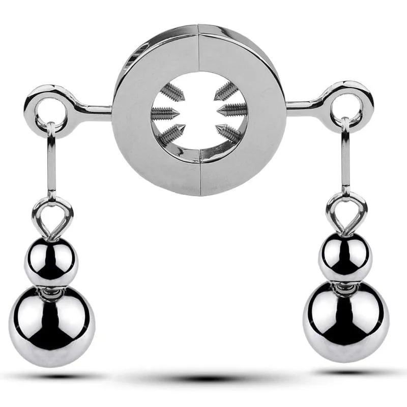 0267M  CBT Ball Torture Adjustable Spiked Ring Device with Steel Ball Weights