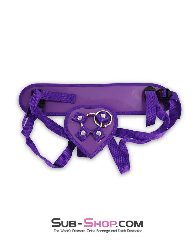 0364DL      Purple Pegger Strap-On Pegging Harness with 5 Realistic Dildo