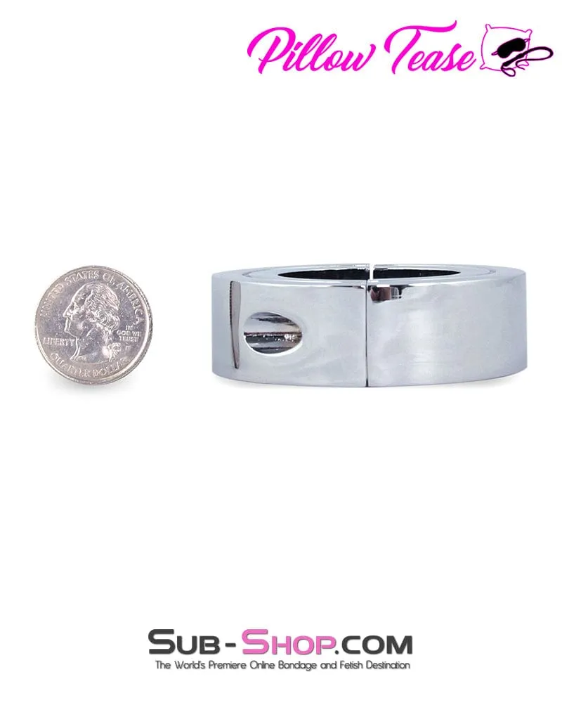 0434M      Weighted Locking Hinged Stainless Steel Cock Ring
