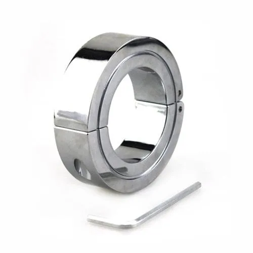 0434M      Weighted Locking Hinged Stainless Steel Cock Ring