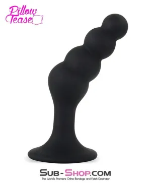 0463M-SIS      Sissy Femboy Beaded Silicone P-Spot Plug. Large