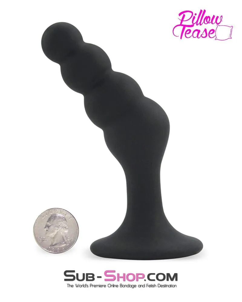 0463M-SIS      Sissy Femboy Beaded Silicone P-Spot Plug. Large