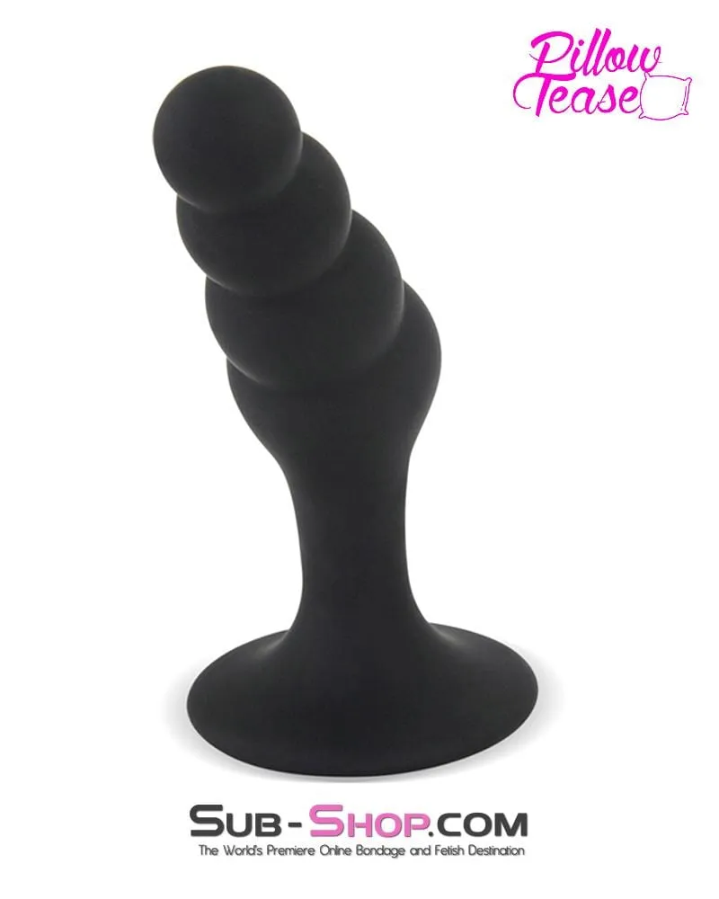 0463M-SIS      Sissy Femboy Beaded Silicone P-Spot Plug. Large