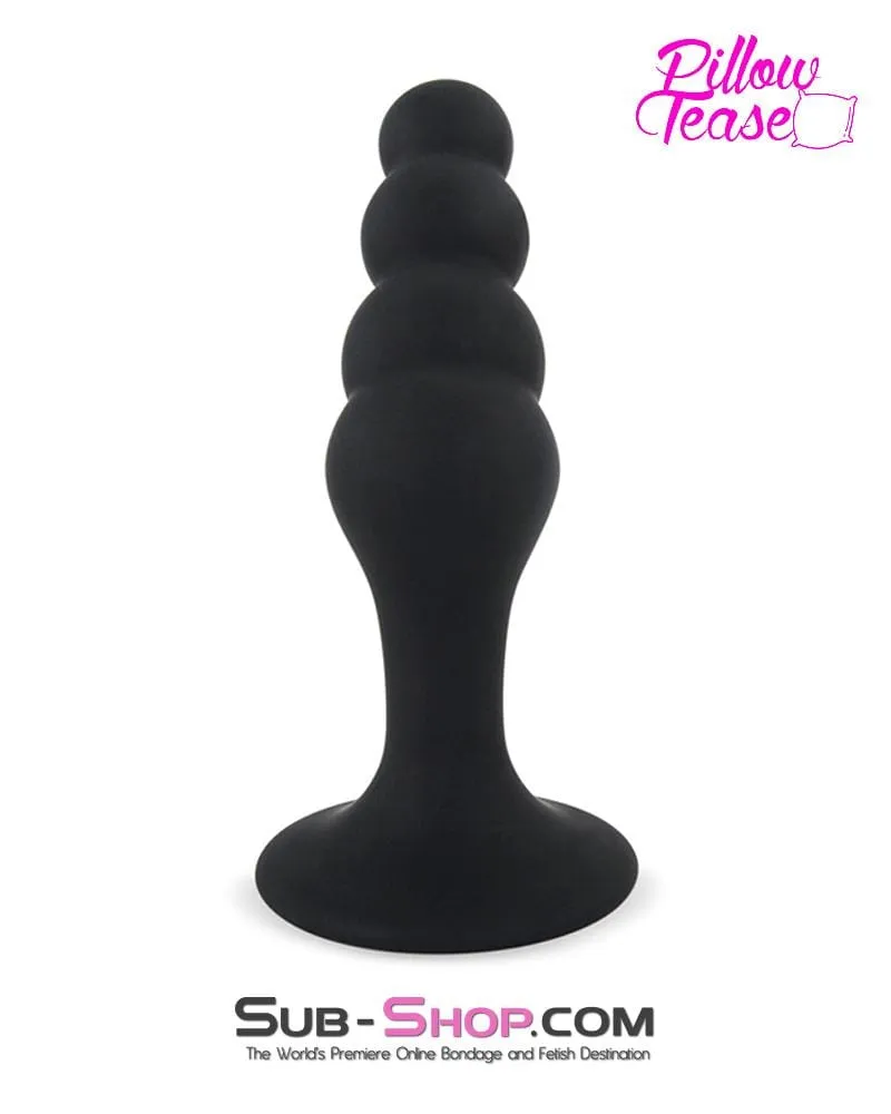 0463M-SIS      Sissy Femboy Beaded Silicone P-Spot Plug. Large