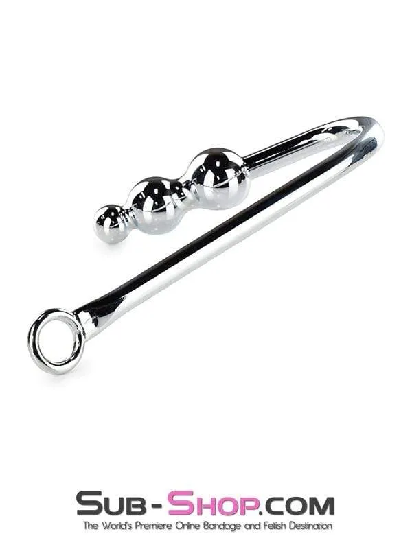 0500HS-SIS      Slut Training Steel Graduated Ball Tip Vaginal or Anal Hook with Tie Ring