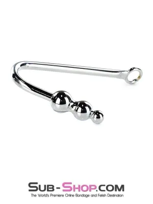 0500HS-SIS      Slut Training Steel Graduated Ball Tip Vaginal or Anal Hook with Tie Ring