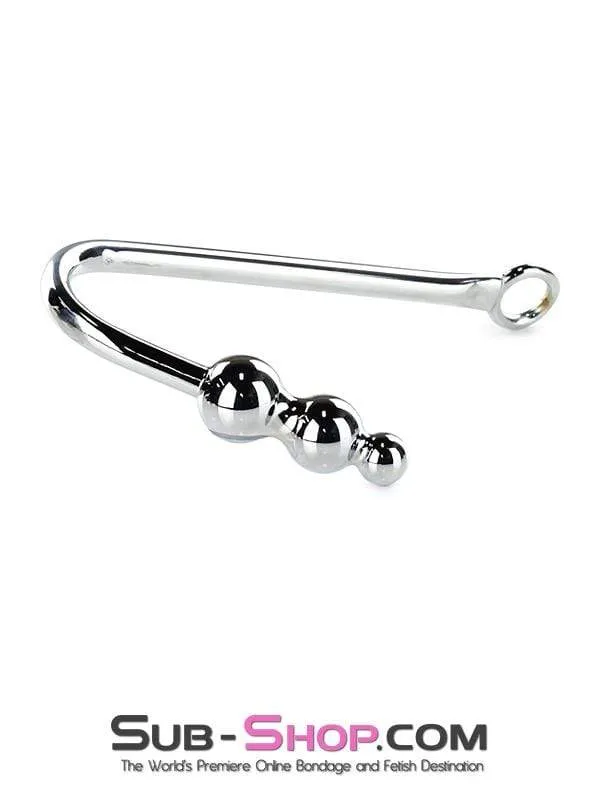 0500HS-SIS      Slut Training Steel Graduated Ball Tip Vaginal or Anal Hook with Tie Ring