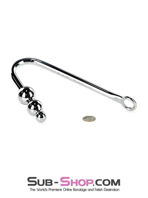 0500HS-SIS      Slut Training Steel Graduated Ball Tip Vaginal or Anal Hook with Tie Ring