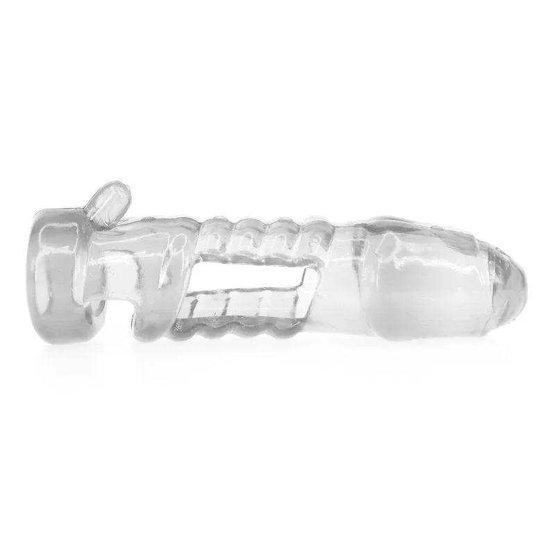 0557M  Girth Enhancing Bumpy Penis Sleeve with Clitoral Stimulator