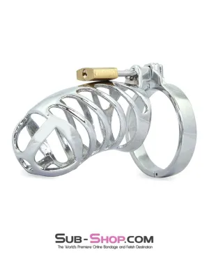 0719M   Tiger Cage Locking Steel Penis Chastity Cage