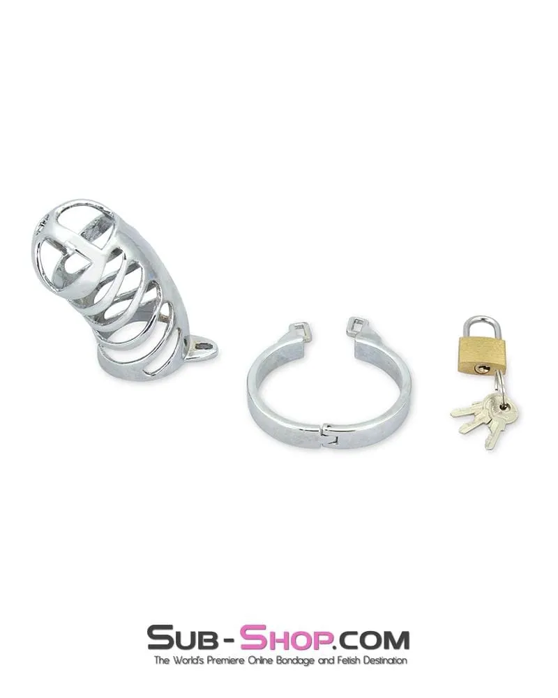 0719M   Tiger Cage Locking Steel Penis Chastity Cage