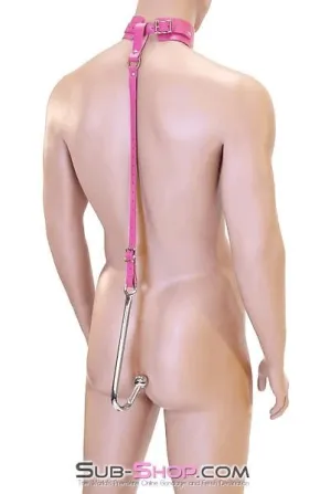 0767A-SIS      Femme Sissy Slut Trainer Adjustable Anal Hook Trainer and Collar Set. Slim Tip