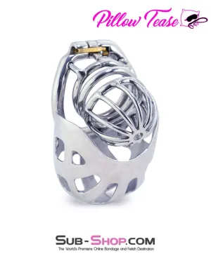 0995AR      Balls and All Full Coverage Locking Steel Chastity Device. 2 Cock Ring
