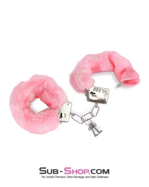 1418DL   Pink Furry Fantasy Bondage Handcuffs