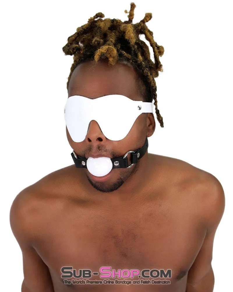 1453A      Pure Pleasure White Leather Blindfold