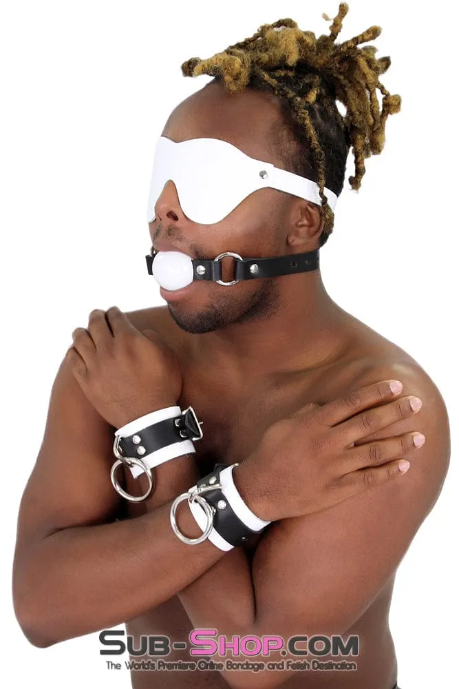 1453A      Pure Pleasure White Leather Blindfold
