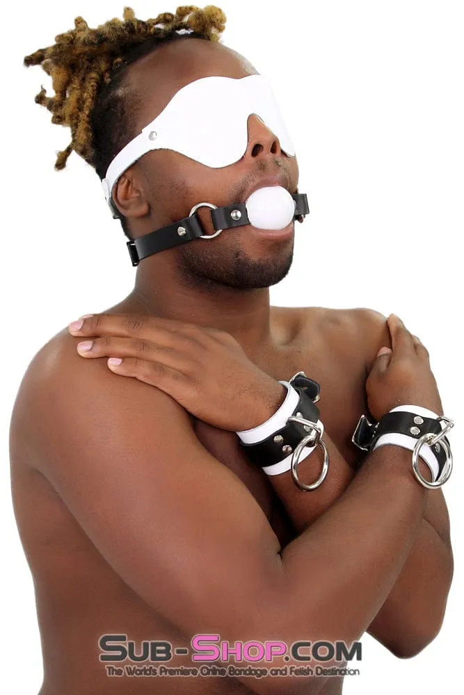 1453A      Pure Pleasure White Leather Blindfold