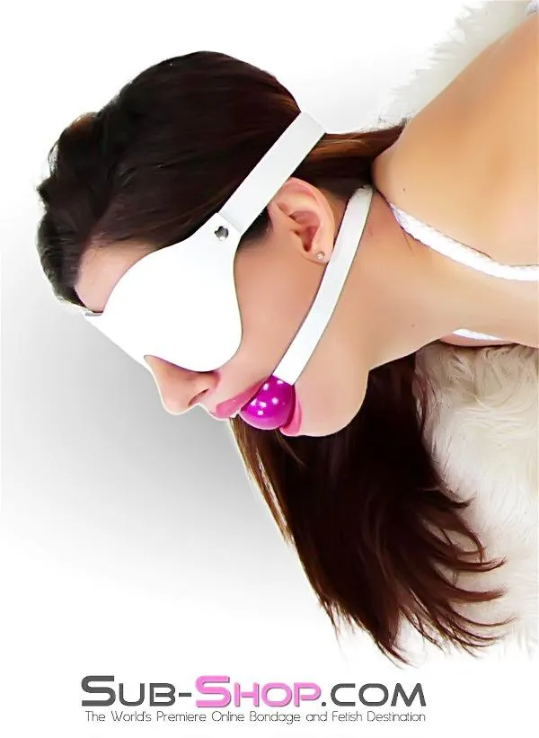 1453A      Pure Pleasure White Leather Blindfold