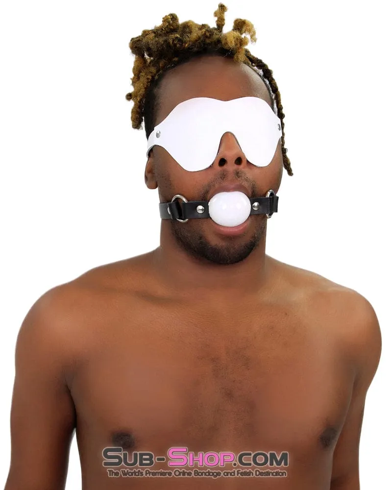 1453A      Pure Pleasure White Leather Blindfold