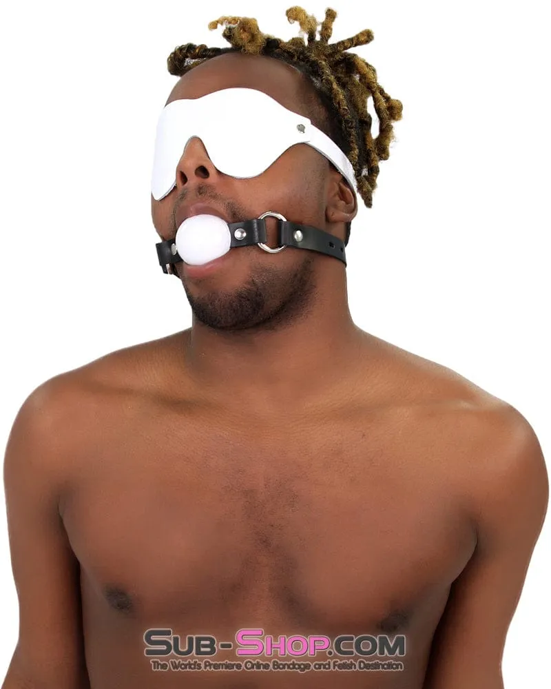 1453A      Pure Pleasure White Leather Blindfold