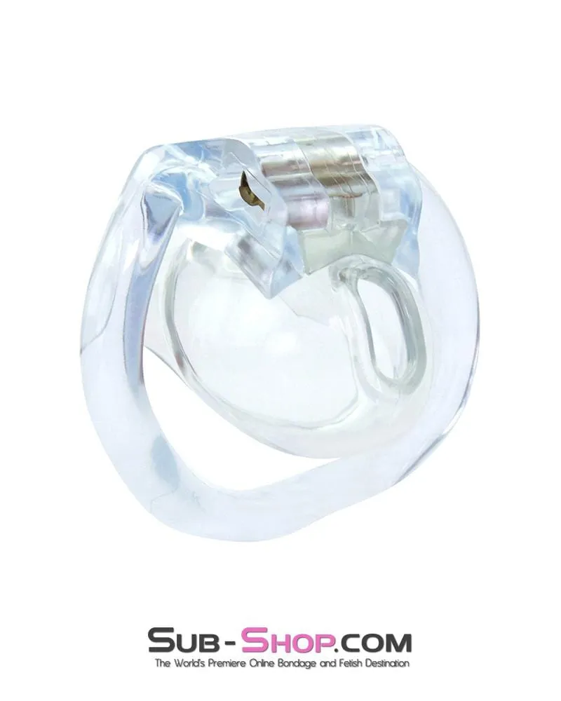 1578AR-SIS      Sissy Boy Cuckold Mini Clear High Security Locking Male Chastity