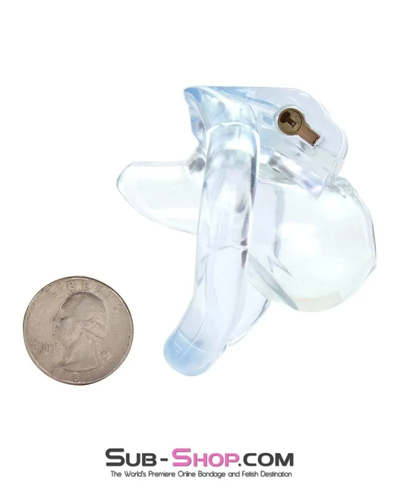 1578AR-SIS      Sissy Boy Cuckold Mini Clear High Security Locking Male Chastity