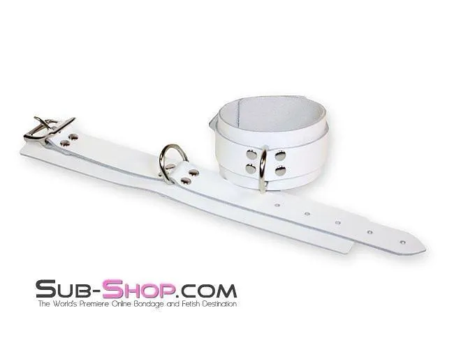1773A      Pure Bondage White Leather Wrist Cuffs