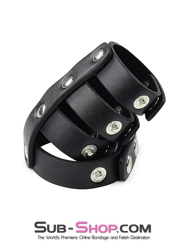 1936DL      Leather 4 Strap Adjustable Cock & Ball Harness