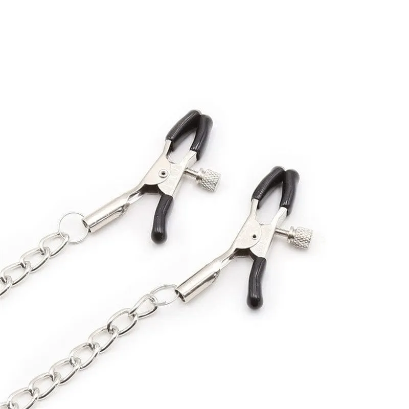 2225DL      Locking 2 Wide Black Silicone Comfort Ring Gag with Adjustable Nipple Clamps - MEGA Deal