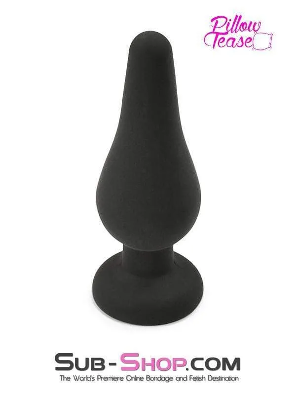 2357M-SIS      Sissy Maid Medium Black Silicone Flare Anal Plug