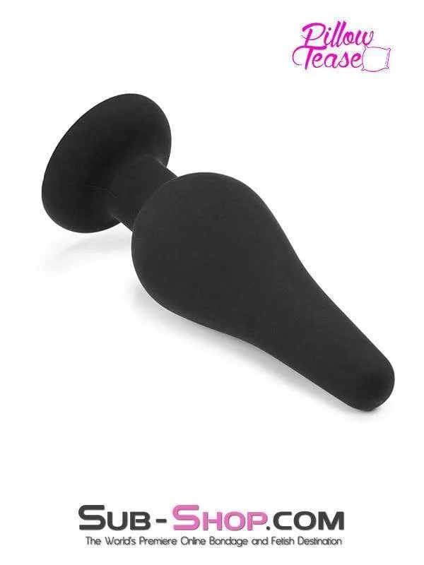 2357M-SIS      Sissy Maid Medium Black Silicone Flare Anal Plug