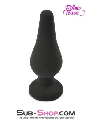 2357M-SIS      Sissy Maid Medium Black Silicone Flare Anal Plug