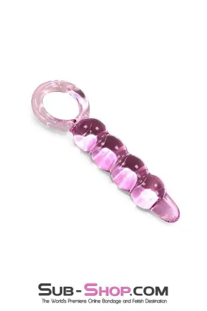2374M      Graduated Pink Glass Massager with Pull Ring - LAST CHANCE - Final Closeout!
