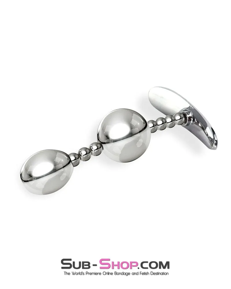 2485M    Flexible Double Ball Steel Butt Plug
