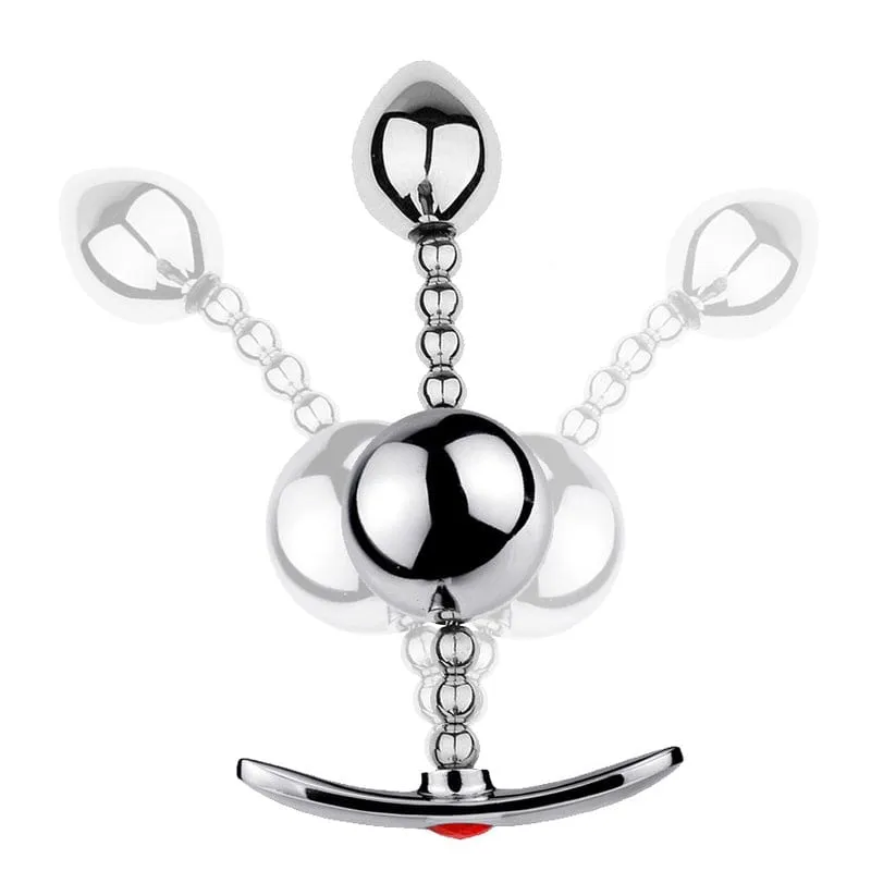 2485M    Flexible Double Ball Steel Butt Plug