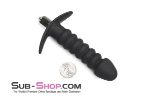 2517M-SIS      Ridged Sissy Vibrating Silicone Anal Dildo