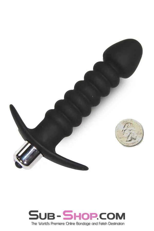 2517M-SIS      Ridged Sissy Vibrating Silicone Anal Dildo