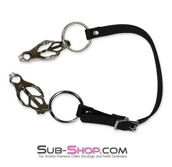2777A      Don't be Shy Adjustable Thigh Strap Pussy Spreader Clover Clamps Set