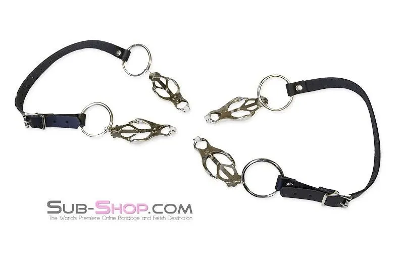 2777A      Don't be Shy Adjustable Thigh Strap Pussy Spreader Clover Clamps Set