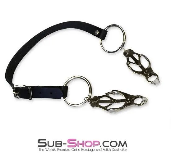 2777A      Don't be Shy Adjustable Thigh Strap Pussy Spreader Clover Clamps Set