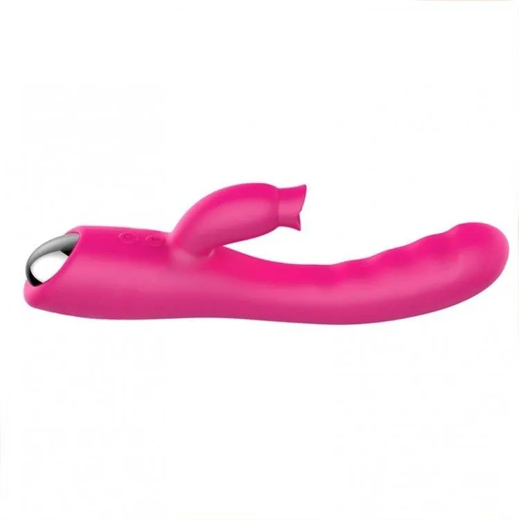 3472M      Rechargeable Warming Multi Function Vibrator with Tounge Clitoral Stimulator