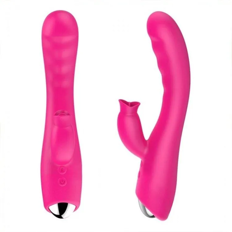 3472M      Rechargeable Warming Multi Function Vibrator with Tounge Clitoral Stimulator