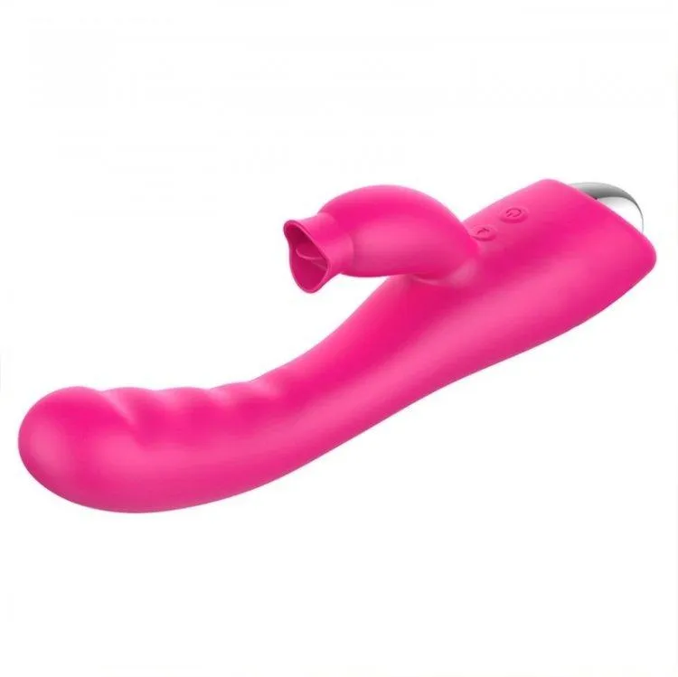 3472M      Rechargeable Warming Multi Function Vibrator with Tounge Clitoral Stimulator