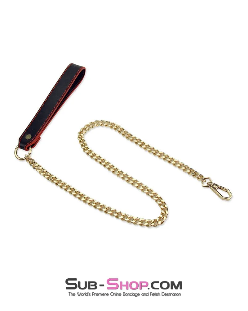 3801M      Precious Slave Golden Chain Lead Collar